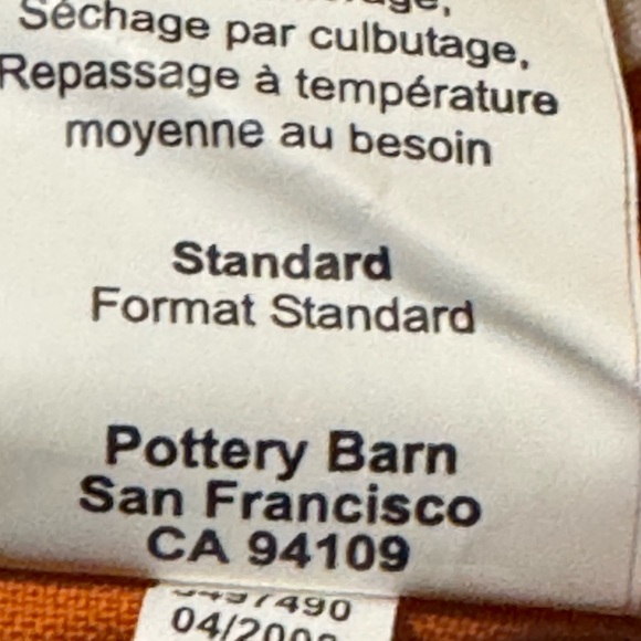 Pottery Barn Rusty Orange Accent Pillow Sham with Cream Floral Embroidery - Picture 4 of 8